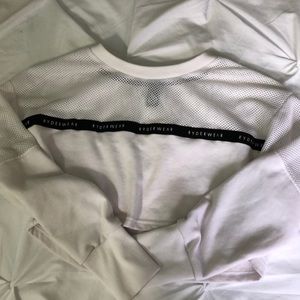 White Ryderwear cropped sweat shirt, size small